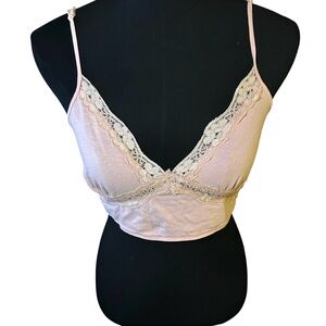 Bozzolo Pale Pink Lace Trim Bralette